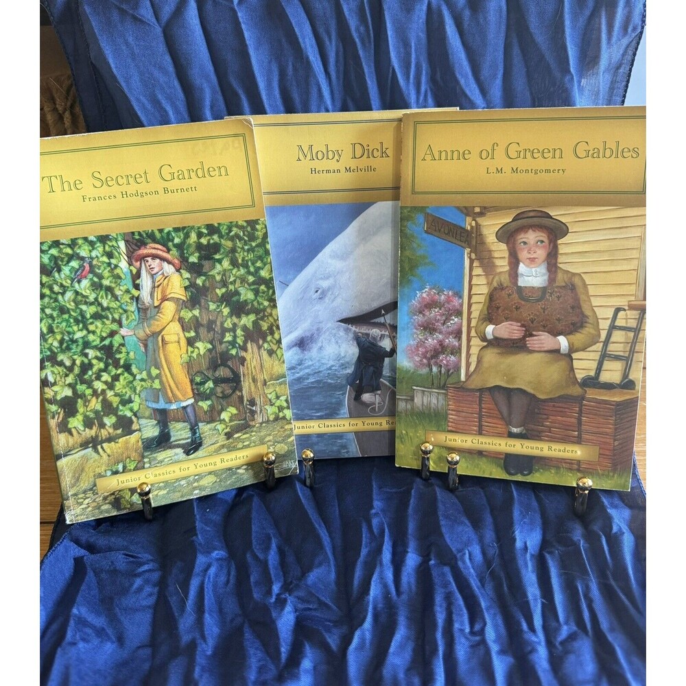 Set of 3 Junior Classics: Anne of Green Gables, Moby Dick, and The Secret Garden